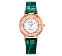 Singular-Point Business Watches-OUKJ Women's Watch Simple Business Quartz Watch Round Dial Leather Strap Life Waterproof Ladies Clothing Matching Watch,Green