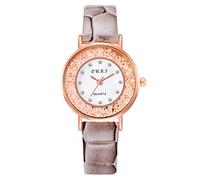 Singular-Point Business Watches-OUKJ Women's Watch Simple Business Quartz Watch Round Dial Leather Strap Life Waterproof Ladies Clothing Matching Watch,Gray