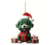 Singular-Point Christmas Dog Pendant Cute Cartoon Christmas Tree Decoration Pendant Flat Hanging Acrylic Pendant Christmas Decorations Christmas Baubles Christmas Eve Box Fillers