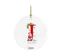 Singular-Point Christmas Tree Decorations 26 Letters Santa Claus Snowman Pendant Xmas Decorations Acrylic Car Pendant Christmas Eve Box Fillers Personalised Christmas Bauble (I)