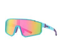 Singular-Point Cycling Glasses, Sports Sunglasses, Polarized Running Sunglasses for Men Women, Protection Ski Goggles, Sun Glasses for Outdoor Bicycle Motorbike Driving Fishing (Cyan)