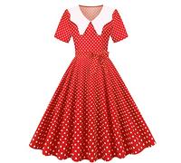Singular-Point Dresses for Women UK Sexy Fancy Dress Hats Casual Dress Short Dresses for Women UK Yellow Bridesmaid Dress Hepburn Dress for Women 1950 Hippy Fancy Dress for Women Black,Red,XL