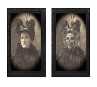 Singular-Point Halloween Decorations Horror Picture Frame Lenticular 3D Changing Face Scary Portraits Haunted Spooky