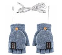 Singular-Point Heating Gloves USB Rechargeable Double Sided Electric Heating Gloves Ladies Men Winter Gloves Half Finger Gloves Double Sided Heating Finger Warmer