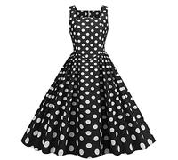 Singular-Point Hepburn Dress Black 90S Dress Up for Couples 80S Dressing Up Costumes Women Polka Dot Dresses for Women UK Petite Vintage Dresses for Women UK 1920 Tunic Dresses for,Black,XL