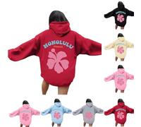 Singular-Point Hoodies Teen Girls Oversized Preppy Sweatshirt For Women Mint Hoodie Girls Cute Sweatshirts Embroidered Hoodie Crewneck Women Hoodies Oversized Hoodies, Light Blue, M