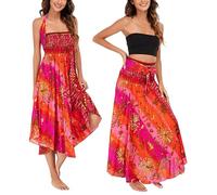 Singular-Point Long Boho Skirt for Women - 2-in-1 Convertible Skirt and Dress, Flowy Bohemian Design, Ideal for Festivals, Beach Holidays, and Everyday Wear