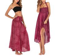 Singular-Point Long Boho Skirt for Women - 2-in-1 Convertible Skirt and Dress, Flowy Bohemian Design, Ideal for Festivals, Beach Holidays, and Everyday Wear