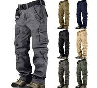 Singular-Point Men’s Tactical Work Trousers, Cargo Trousers for UK Outdoor Enthusiasts Baggy Waterproof Hiking Pants Stretch Multi Pockets Lightweight Durable Trousers, Army Green, XL
