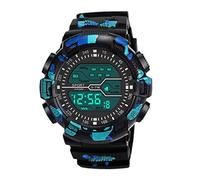Singular-Point Men's Electronic Watch, 50m Waterproof Sports Watch Boys LCD Digital Stopwatch Date Rubber Watch Multi-Function Watch Alarm Clock Outdoor Mountaineering Watch