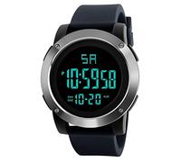 Singular-Point Men's Fashion Electronic Watch, 50M Waterproof Sports Watch LCD Digital Stopwatch LED Backlight Calendar Silicone Strap