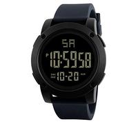 Singular-Point Men's Fashion Electronic Watch, 50M Waterproof Sports Watch LCD Digital Stopwatch LED Backlight Calendar Silicone Strap