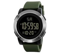 Singular-Point Men's Fashion Electronic Watch, 50M Waterproof Sports Watch LCD Digital Stopwatch LED Backlight Calendar Silicone Strap