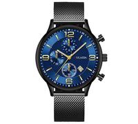 Singular-Point Men's Watch Luxury Stainless Steel Watch with Three Eyes Small Dial Quartz Watch Mesh Belt Analogue Watch Watch