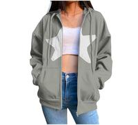 Singular-Point Teen Girl Hoodies Vintage Sweaters Country Hoodies For Women Trendy Sweatshirts Dark Brown Hoodie Womens Clothes Girls Fall Jacket White Jackets For, Gray, S