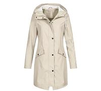 Singular-Point Waterproof Jacket For Women, Women'S Waterproof Sunscreen Outdoor Sportswear Mid -Length Charge, Women'S Solid Color Raincoat, Long Waterproof Windproof Windproof Hooded Jacket