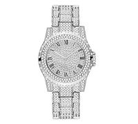 Singular-Point Women Luxury Diamond Watch Fashion Stainless Steel Wristwatch Analog Quartz Light Luxury Retro Temperament Business Watch Ladies Gift
