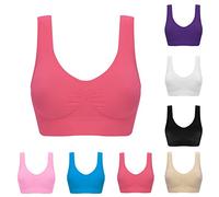 Singular-Point Women's Comfort Workout Sports Bras Low-Impact Activity Sleep Bras Plus Size Ultra-Thin Sports Brass Full Bra Cup Tops Seamless Wireless Sports Bras Pink, L