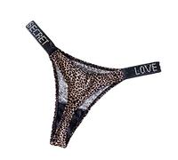Singular-Point Women's Panties Luxury Rhinestone Women's T-String Sexy Love Alphabet Print Thong Fitness Sports Hip Lifting Low Waist High Fork Sexy Panties