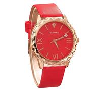 Singular-Point Women's Watch Simple Leather Strap Analog Quartz Fashion Temperament Ladies Watch Exquisite Roman Numeral Dial Life Waterproof