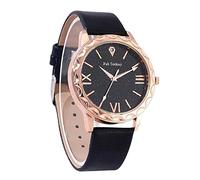 Singular-Point Women's Watch Simple Leather Strap Analog Quartz Fashion Temperament Ladies Watch Exquisite Roman Numeral Dial Life Waterproof