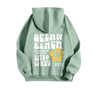Singular-Point Zip Up Hoodies For Women Graphic Sweatshirt Cute Women'S Letter Print Hoodies Long Sleeved Kids Hoodies Girls Preppy Tween Girl Hoodies Graphic, Green, M