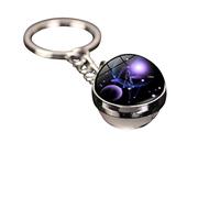 Singular-Point Zodiac Constellation Glow in the Dark Keychain - Personalized Horoscope Gift for Men & Women - Unique Star Sign Accessories for Keys, Bag, Backpack (All 12 Astrology Signs) (Libra)