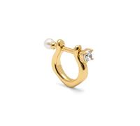 SINGULARU - Loose Earring Perla y Spark. Brass with 18 Kt Gold Coating and Cultured Pearl. Jewelry For Women.