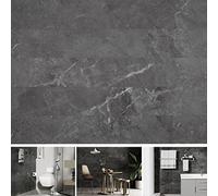 SINGULARWOOD Vinyl Wall Planks,Self-Adhesive Vinyl Panels for Walls,Peel and Stick Easy Installation (12 pcs/18 Sq Ft/Box),Marble-Grey