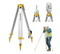SingularXYZ Aluminum Surveying Tripod, Heavy Duty Construction Transit Tripod with Quick Clamp, 5/8-Inch-11 Threaded Flat Head for RTK Base Station, Total Station & Laser Level