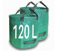 Singwow Garden Waste Bags 120L x 2 Heavy Duty Bin Bags, Reusable Garden Sacks with Handles, Ideal for Collecting Yard Waste, Plant waste grass and Leaves (120L)