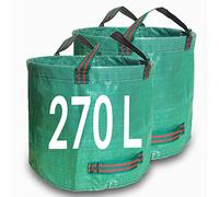 Singwow Garden Waste Bags 270L x 2 Heavy Duty Dumpy Bags, Reusable Garden Sacks with Handles, Ideal for Collecting Yard Waste, Plant waste grass and Leaves (270L)