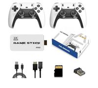 SingyiX M15 4K Retro Game Stick TV Console - Built-in 128GB 50000+ Classic Games, Dual Wireless Controllers, HDMI Output for 4K TV, Support PS1/FC/GBA/Sega/MAME Multi-Emulators (64GB (30000 games+))