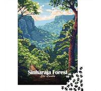 Sinharaja Forest, Sri Lanka Illustration Jigsaw Puzzle 1000 Pieces, Global Monument Landscape, 1000 Pieces for Adults, Birthday Gift for Travel Lovers, Mindful Activity, 38x26cm/1000pcs