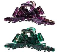 SINIDE Large Cellulose Acetate Hair Claw Clips, Tortoise Shell Celluloid Bowknot Claw Clip for Women Banana Barrettes Clips for Long Thick Thin Hair, Non-slip Jaw Clamps Fashion Accessories (2 Pack)