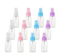 SINIDE Spray Bottles 30ml/1oz, 12 Pack Clear Empty Fine Mist Plastic Mini Travel Bottle Set, Portable Refillable Makeup Sprayer Containers for Perfume, Liquids, Aromatherapy, Small Size