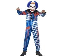 Sinister Clown Boys Deluxe quality Halloween Fancy Dress Costume Blue