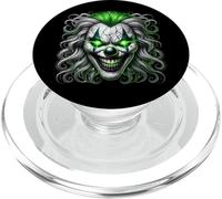 Sinister Clown With Green Glowing Eyes Design PopSockets PopGrip for MagSafe