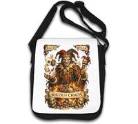 Sinister Jester Surrounded by Chaos Elements Shoulder Bag White
