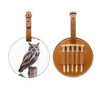 Sinister Owl Brown Printed golf tee storage bag - portable design, easy to organize tee