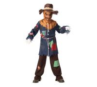 Sinister Scarecrow Costume Boys Halloween Fancy Dress Outfit Kids + Mask