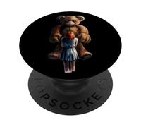 Sinister Teddy Bear Guardian - Creepy Halloween Horror PopSockets Adhesive PopGrip