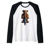 Sinister Teddy Bear Guardian - Creepy Halloween Horror Raglan Baseball Tee