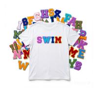 SINJAETRQ 52 Pcs Iron on Letters & Letter Stickers, Polyester Chenille Patches for Clothes - 2.8" Embroidered Alphabet for Leavers Shirts, Jackets, Bags, Hats, DIY Crafts