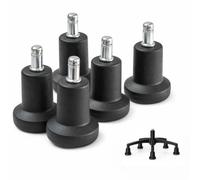 SINJAETRQ 5Pcs Metal Office Chair Wheels Replacement Bell Glides, Heavy Duty Desk Chair No Wheels Stationary Castors, Floor Protection Furniture Sliders for Gaming Stool & Workspace