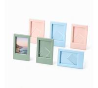 SINJAETRQ 6-Pack Mini Picture Frames for Instax Mini Film, 2.4 x 3.6 Inch | ABS Plastic, Square Design, for Mini Prints & Postcards, Tabletop & Desk Display, Home & Office Decor