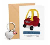 SINJAETRQ Passed Driving Test Gifts, Congratulations On Passing Your Driving Test Card and Drive Safe Keyring Set, New Driver Gifts for Learner Drivers 17th Birthday