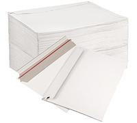 SINJEUN 100 Pack White Cardboard Envelopes A5 C5 Size 250mm x 160mm Lagre Cardboard Envelopes, 250gsm Rigid Paperboard Mailer for Paper, Photos, Cards