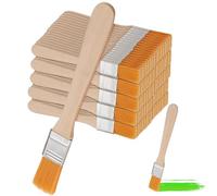 SINJEUN 100 PCS 13 x 1.5cm Wide Chip Paint Brushes, Wide Flat Nylon Paint Brushes, Professional Wooden Paint Brushes Nylon Glue Brushes for Paint, Cleaning, Glue and Home DIY, Watercolor