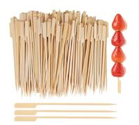SINJEUN 1000 PCS Bamboo Paddle Skewers 20cm, Wooden Paddle Sticks Barbecue Skewers Cocktail Picks Wood Fruit Kebab Sticks for Grill, Fruit Kebabs, Cocktails Buffet Party